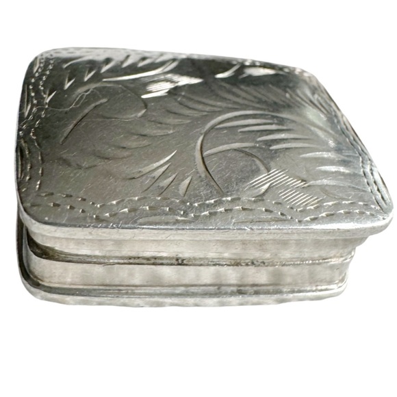 Silver Engraved Hinged Box - Picture 2 of 16